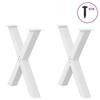 Vidaxl Dining Table Legs, 2 Pcs, White, 80X(72-73) Cm, Steel