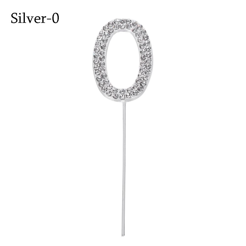 1PC Number"0-9" Cake Topper Gold Diamond-studded Cake Topper for Dessert Anniversary Birthday Party Decoration Wedding Supplies