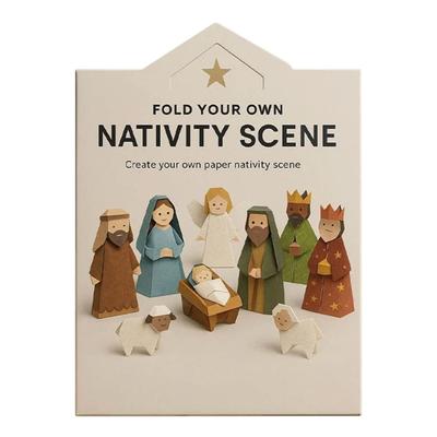 Weihnachts Krippe Papier Bastelset Einfache Montage Für Kinder Erwachsene Ferienhäuser Dekoration Und Geschichtenerzählen