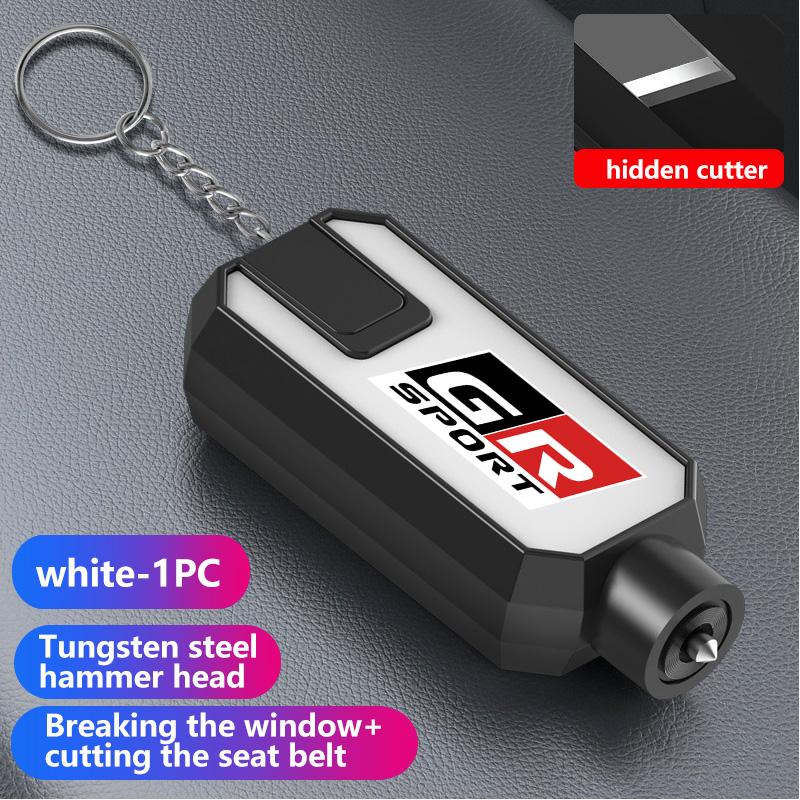 For Toyota Car Mini Safety Hammer Auto Seat Belt Cutter Life-Saving Emergency Window Breaker GR Sport Camry Prius Auris Crown