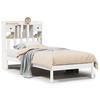 Solid Wood Bed with Shelf Without Mattress White 75x190 cm Pine
