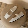 Fashion Women's Flats Elegant Soft Sole Ballet Shoes Square Head Single Shoe Mary Jane Shoes High Quality Small Leather Shoes for Women