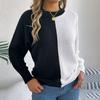 Women's Fashion Casual Loose Contrast Raglan Sleeve Sweater Long Sleeve Pullover Top