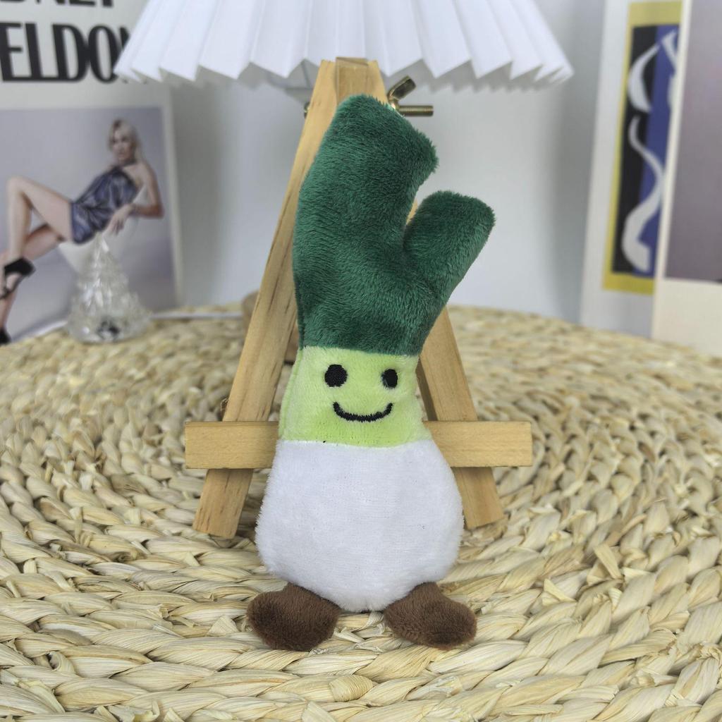 Whimsical Veggie & Fruit Expression Keychain Plush Doll