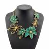 N11118 Personality Trend Enamel Drip Glaze Flower Pendant Necklace Internet celebrity ins Wind Hollow Petal Necklace