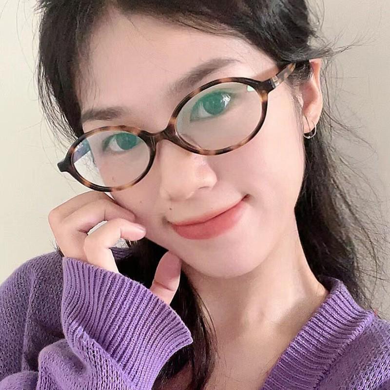 Retro Korean Style Oval Myopia Glasses Frame for Women – Small Nerd Glasses for Live Streaming