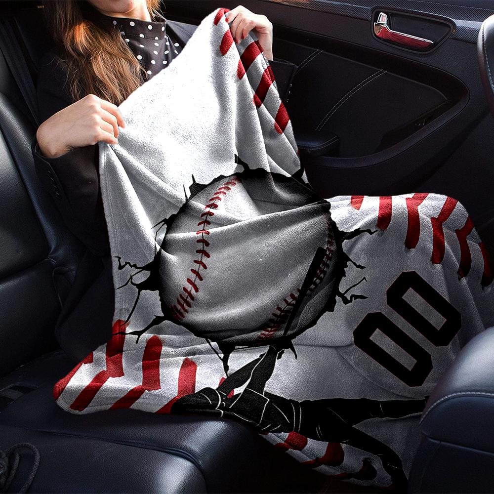 Baseball Theme Printed Blanket - Perfect for Couch, Bed, Travel & Outdoor Use | Machine Washable, Cozy & Durable.
