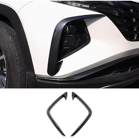 Auto Accessoires Geschikt voor Hyundai Tucson 2025 2024 2023 2022 Mistlicht Sierstrip Afdekking Voorste Mistlicht Wenkbrauw Spoiler (Koolstofvezelstijl) 2 STUKS ABS