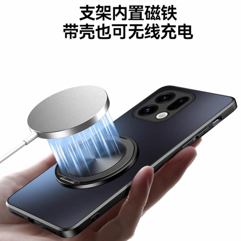 For OPPO Find X9 Pro Magnetic Magsafe Wireless Charge Matte Case for Find X 9 X8 Ultra X7 X6 Pro Ring Holder Hard Cover