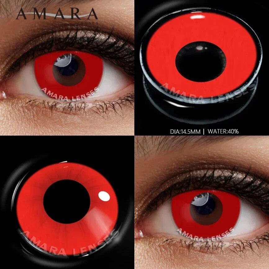 AMARA Cosplay Farbkontaktlinsen für Augen, Anime-Augenlinse, 1 Paar, weiße schwarze Linsen, Kontaktlinsen, kosmetische Farblinsenaugen