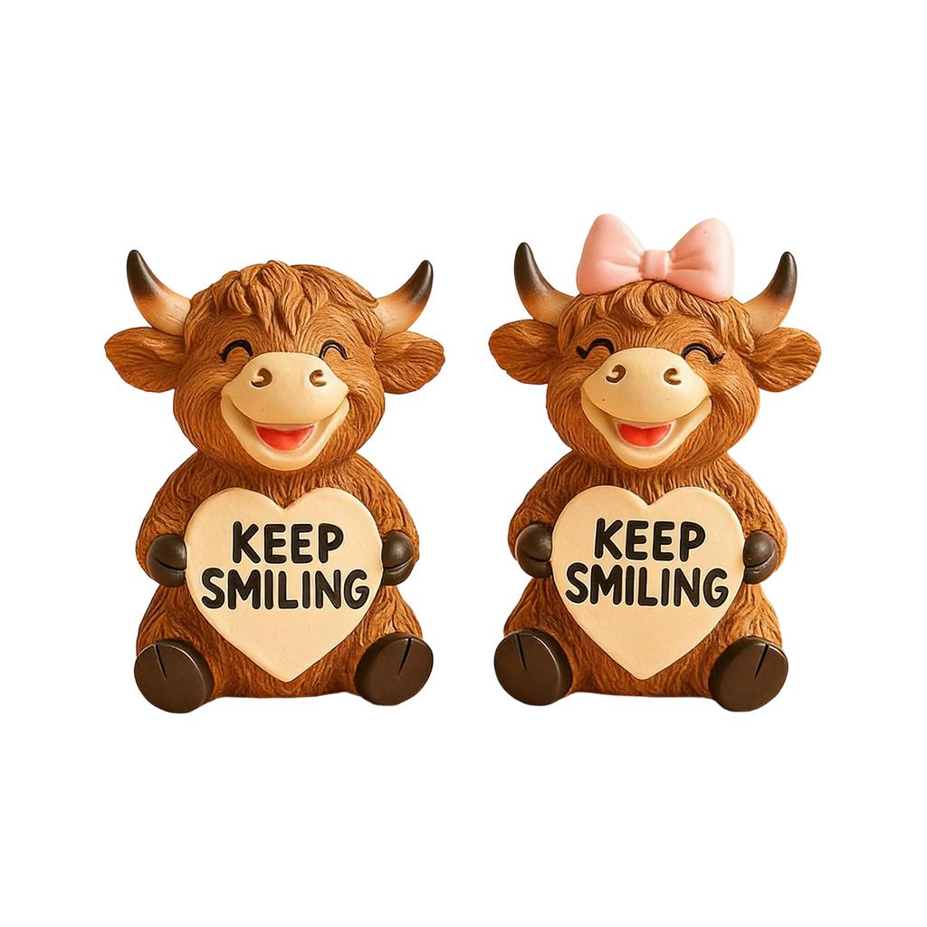 Adorable Keep Smiling Animal Resin Figurines:  Desktop Decor For Home