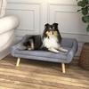 PawHut Scandinavian design dog sofa, removable soft cushion, velvet look fabric, solid wood legs
