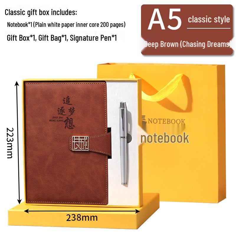 A5 Custom Strap Diary Notebook with Logo in Gift Box