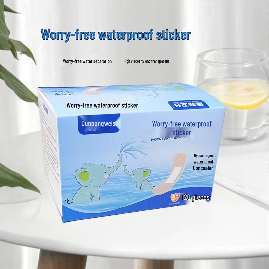 

120-Pack Waterproof Transparent Band-Aids: High-Adhesive & Breathable for Newbies
