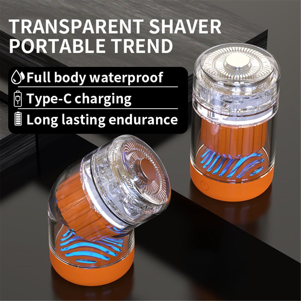 Shaver Portable Shaver For Men Transparent Body 8500 Motor Type C Fast Charging