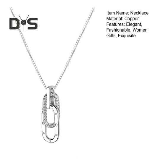 Safety Pin Necklace Copper Paper Clip Pendant Necklace Women Clavicle Choker Jewelry Gift for Anniversary Birthday