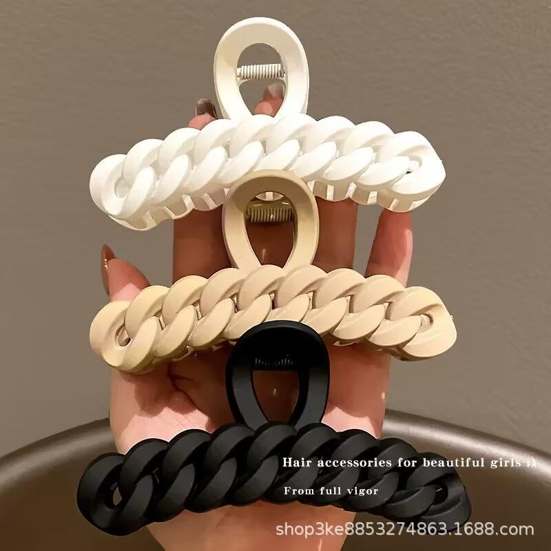 Premium Milk Coffee Color Grab Clip Hairpin French Shark Clip for Women's Back Head