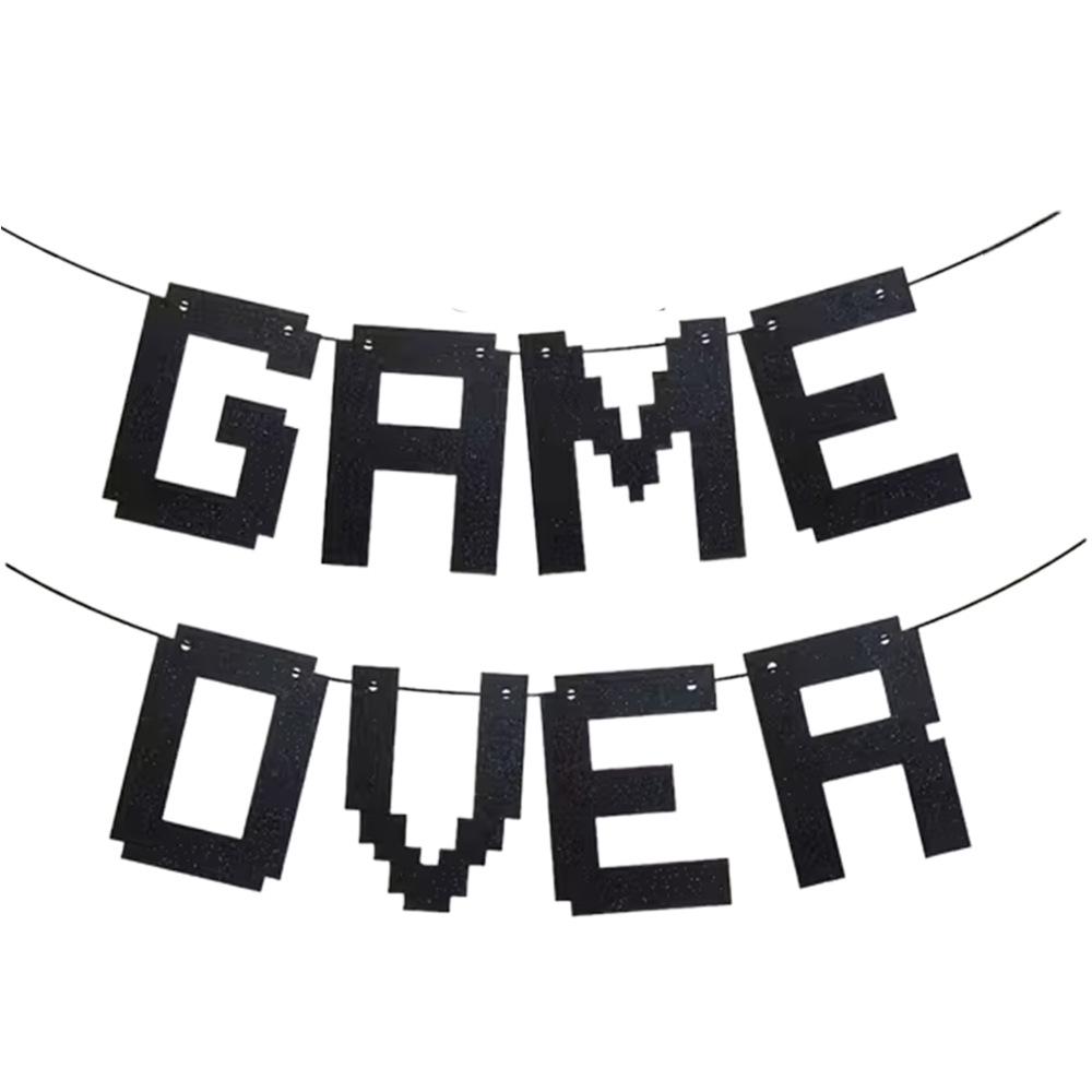 Game Over Glitter Party Banner Decoration for Divorce or Single Celebration
