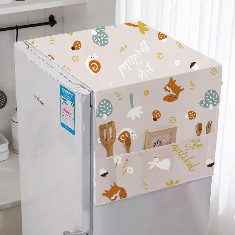 Refrigerator Dust Cover Single Door Refrigerator Top Cover PEVA Fridge Covers Household Cabinet Protection Accessories