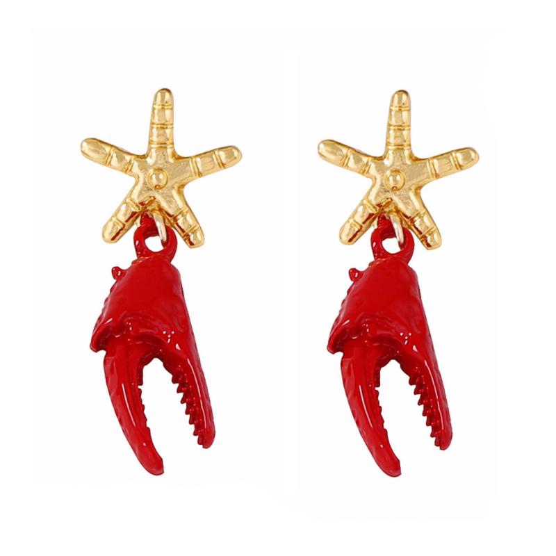 Pendientes Creativos para Mujer Regalo Lindos Únicos de Cangrejo Tachuelas Dibujos Animados Moda Langosta Colgantes Para Niñas Damas