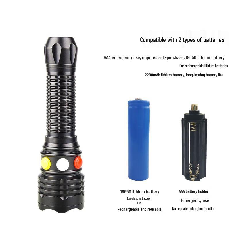 Xixun Rechargeable Multi-Color LED Signal Flashlight