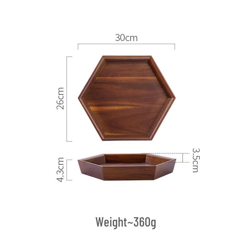 Japanese Style Hexagonal Wooden Serving Tray