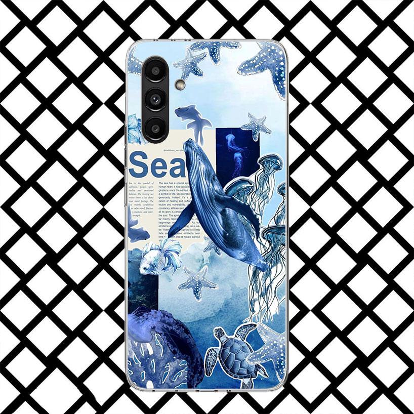 Ozean Seestern Meeresschildkröte Hai Handyhülle für Samsung Galaxy A17 A37 A57 A16 A26 A36 A56 A15 A25 A35 A55 A14 A24 A34 A54 A13 A2