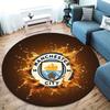 Manchester City F Round Area Rug,Carpet Rug for Living Room Bedroom Sofa Playroom Decor,Non-slip Floor Mat