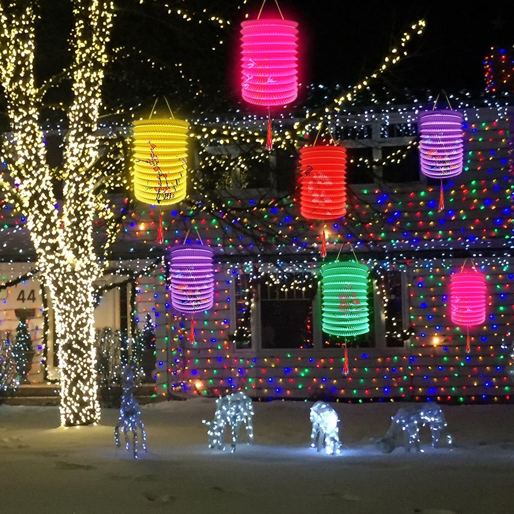 10 Pcs Paper Lanterns Colorful Holiday Hanging Lantern Chinese Japanese Paper Hanging Decorations
