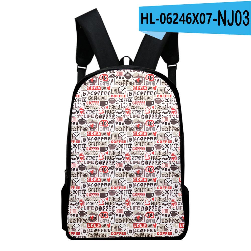 Classique Populaire Drôle Texte café Carnets Sacs à dos élève Sacs d'école Impression 3D Oxford Imperméable Garçons/Filles Sacs à dos pour ordinateur portable