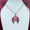 Thulite Gemstone Pendant Handmade Copper Wire Wrapped Jewelry Antique Pendant