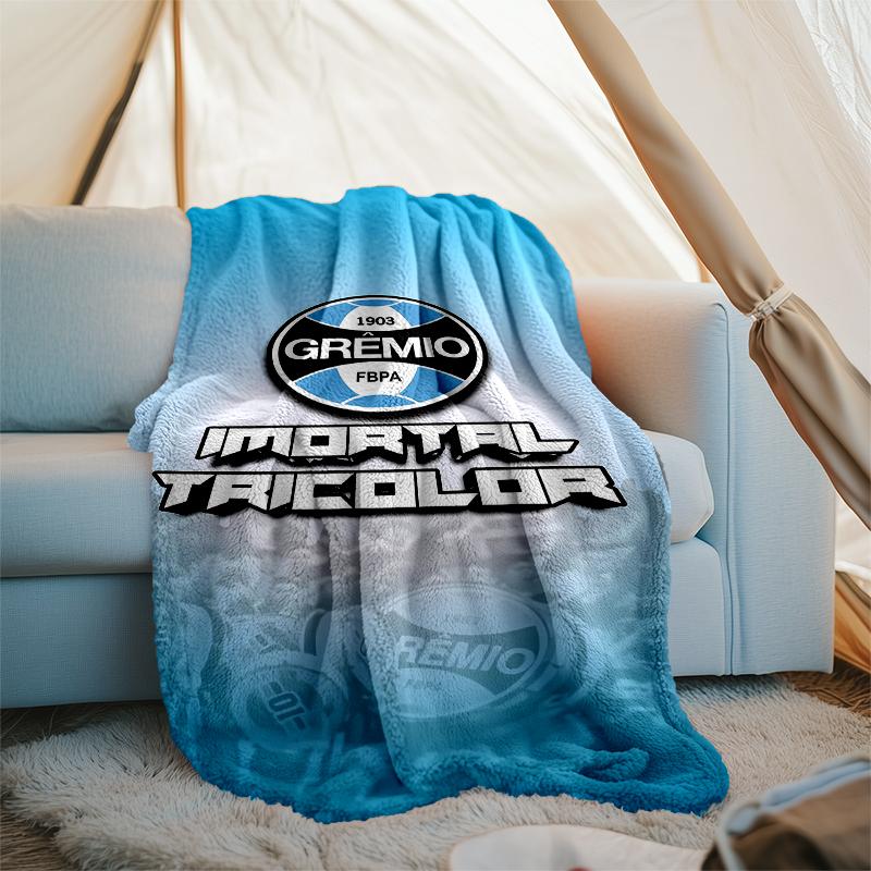Grêmio logo printed blanket—lightweight,soft,warm;versatile blanket all seasons—perfect as &air-conditioning throw,nap blanket