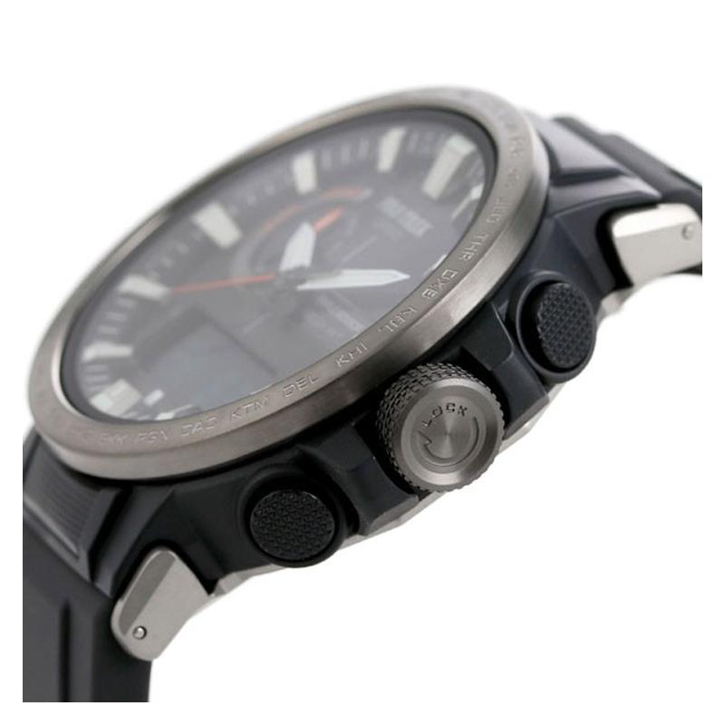 Casio Serie PRO TREK - Serie Display Duale a Disco Misurazione di Temperatura, Pressione e Altitudine Luce LED Alpinismo Outdoor Impermeabile PRW-60Y-1AER