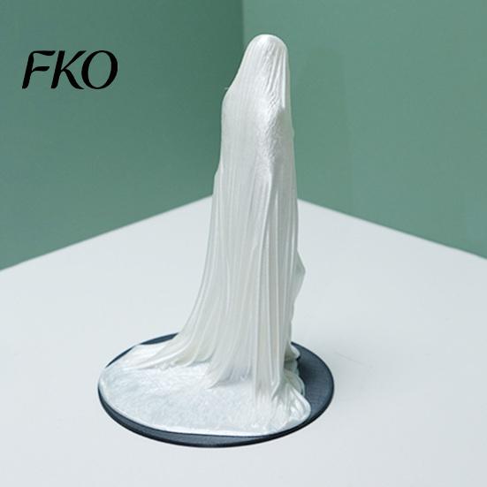 Veiled Lady Statue 3D Printed Goddess Sculpture, Mysterious Female Figurine with Robe, Dark Gothic Sculpture Home Decor for Desk Bookshelf,