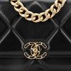 Chanel 19 Bag Woc 23p Diamond Pattern Knob Version Sheepskin Material Chain Bag Single Shoulder Messenger Bag Women'S Style Black