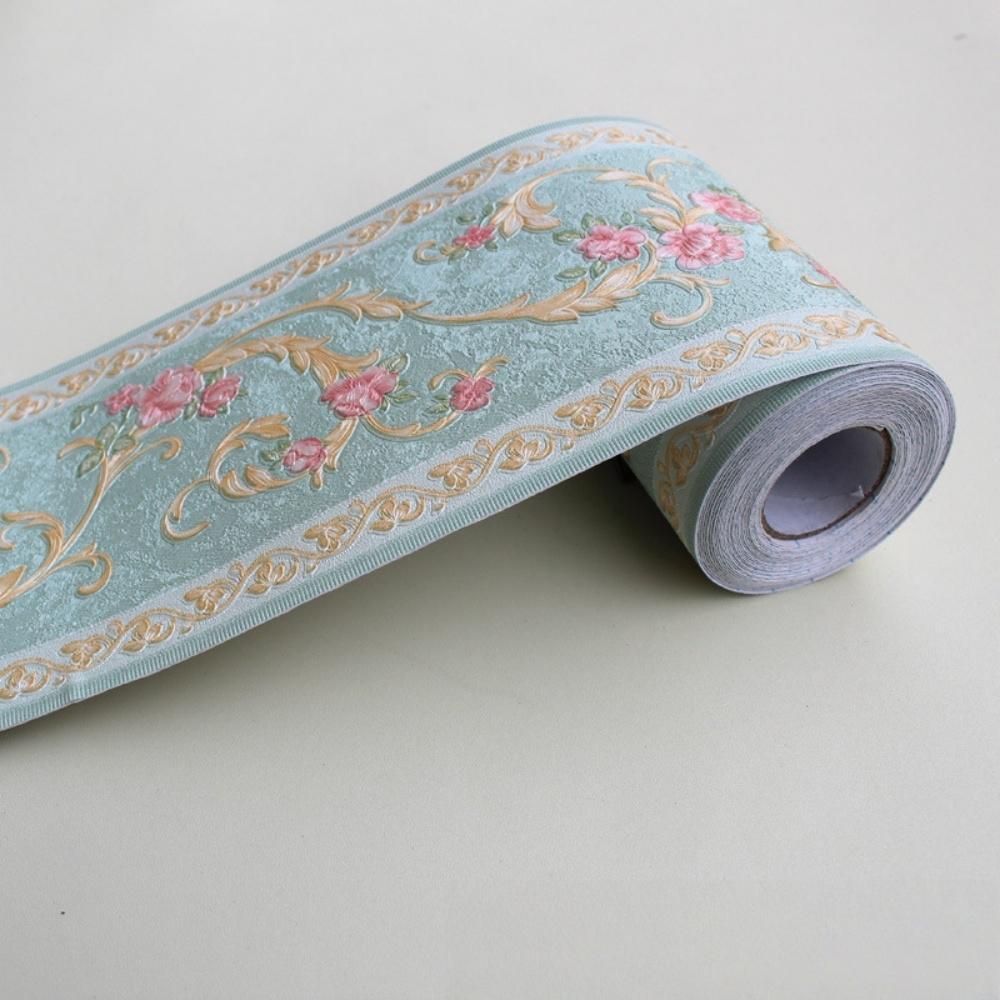 1PC 5M/196.85in 3D Self-Adhesive Skirting Board, PVC Wallpaper Sticker for Living Room, TV Background, Wall Sticker Border