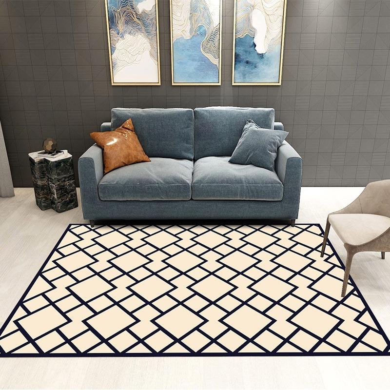 Nordic Minimalist Living Room Sofa Mat Bedroom Modern Rug Non-Slip All-Over Bedside Area Carpet for Sofa Home Popular Floor Mat