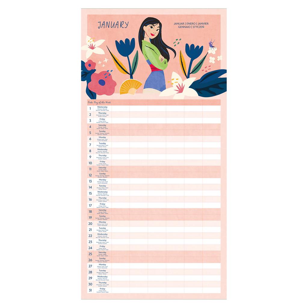 Disney Princess 2025 Square Family Planner