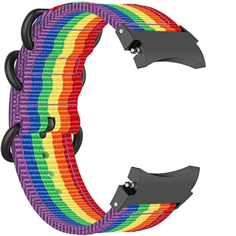 

Браслет из нейлонового ремешка No Gaps для Samsung Galaxy Watch 7/6/5/4 44 мм 40 мм 5pro 45 мм, ремешок из холста для Galaxy Watch4 6Classic 43 мм 47 мм galaxy watch 5 pro 45MM разноцветный