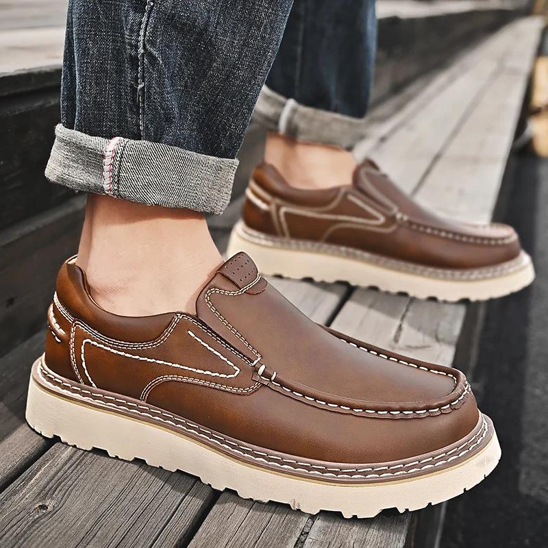 Fashion Luxury Brand Winter Genuine Leather Casual Shoes Men New Fashion Business Oxford Shoes High Quality Designer Work Shoes