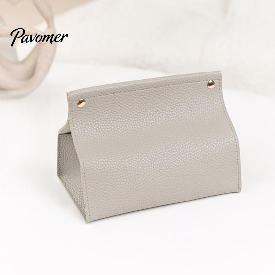 Flexible PVC Tissue Box Cover Box, Easy Open Waterproof Leather Design, Simple Double-sided Case Style Durable Anti-Crack Dispenser for Home