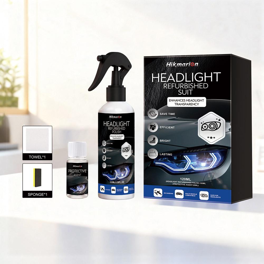 Kit di Deossidazione, Lucidatura, Protezione e Ripristino per Fari Auto, Fluido per la Rigenerazione dei Fari Anteriori, Illuminazione Auto