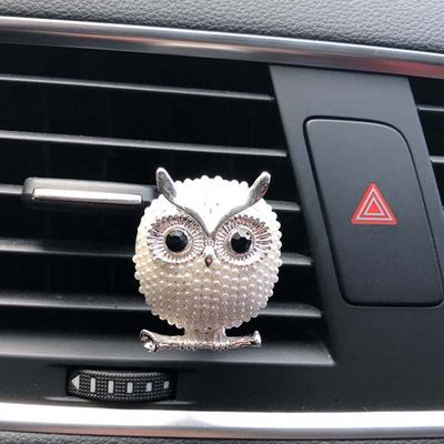 Car Interior Decoration Owl Faux Pearl Car Auto Air Vent Outlet Freshener Fragrance Perfume Clip Decor Auto Parts