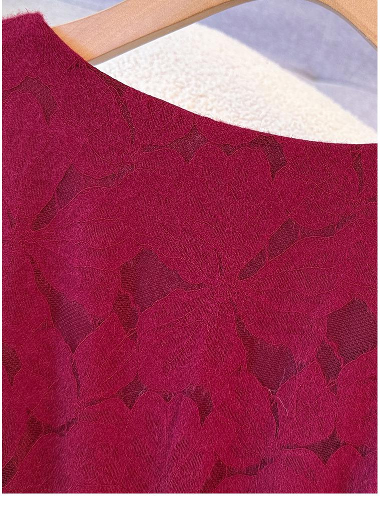 Elastic Velvet Red Toast Dress for Plus Size Women, Spring & Autumn 2025