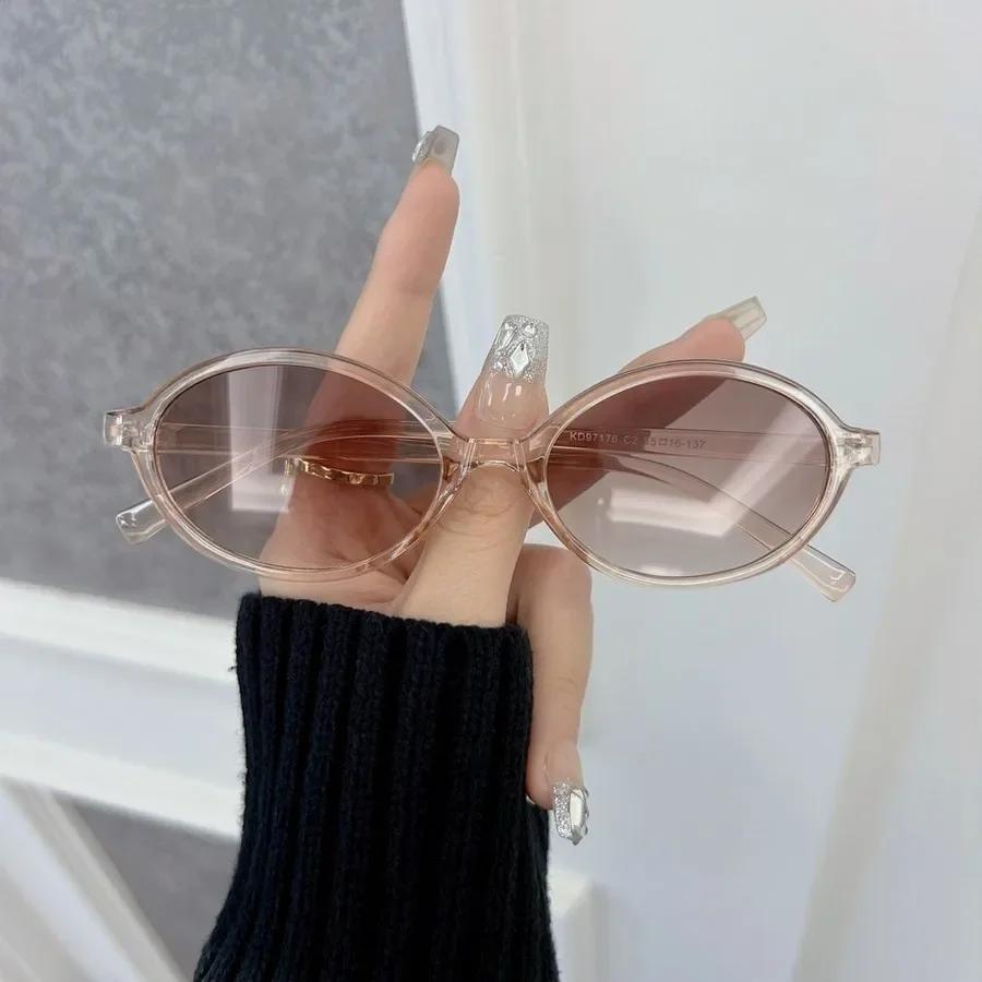 Designer Brand Oval Sunglasses Women Men Geometric Small Frame Sun Glasses Female Mirror Colors Stylish Fashion