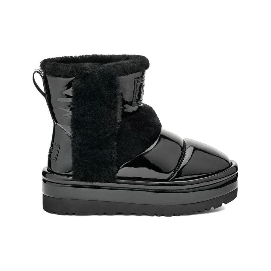 UGG Sheepskin Warm Heightening Non-Slip Round Toe Short Tube Warm Short Snow Boots Women snow boots Black 1151630-BLK