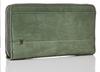 Maya Berry Round Zipper Long Wallet Bundle Holder Card Holder Coin Purse Dyed Italian Leather Green [Lee] "MAYA" 320-1755