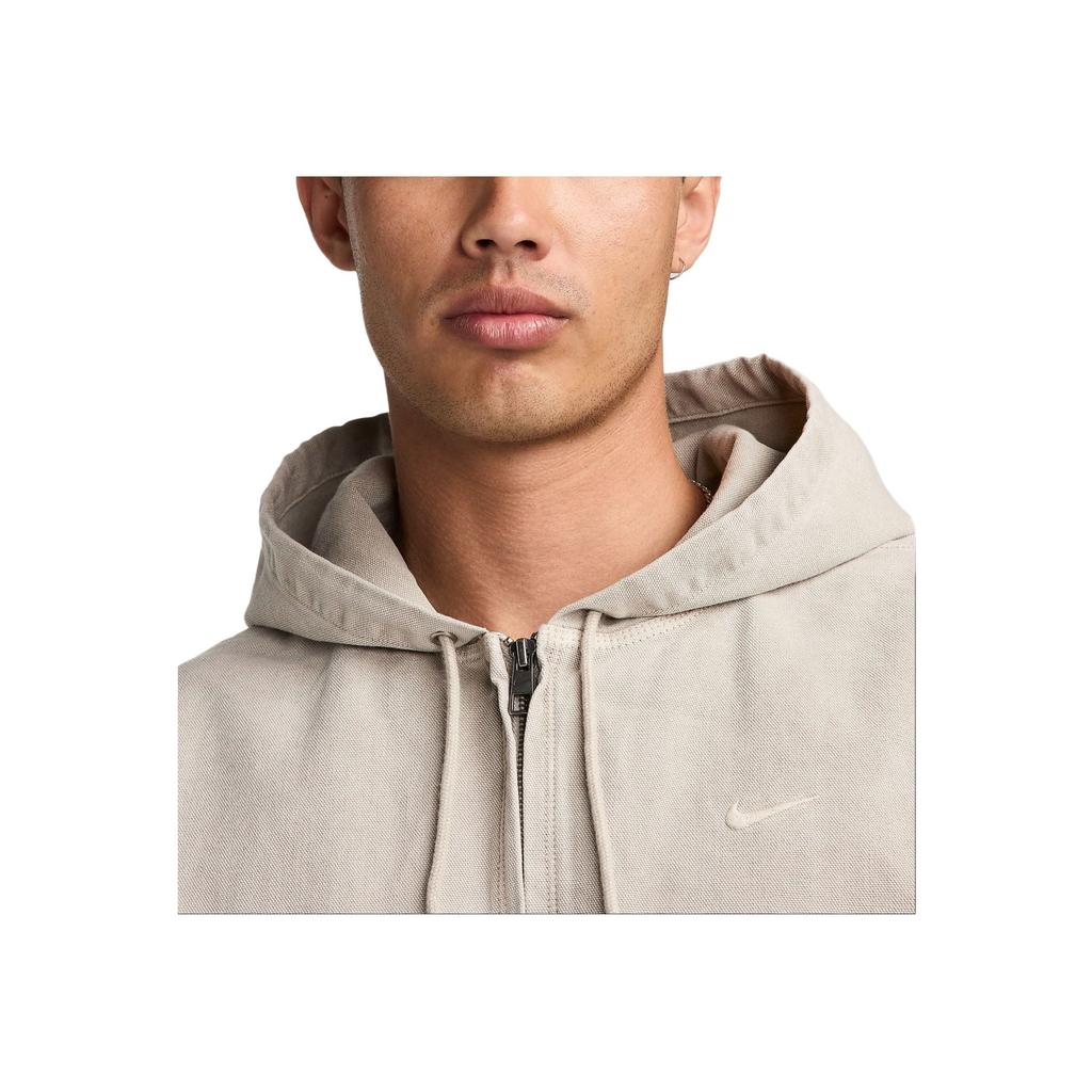 Nike Logo Solid Color Outdoor Casual Sports Zip-Up Hooded Jacket Men Jackets Light-Iron-Ore-Gray FZ6576-014