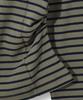 Yujen Henley Neck Shirred Long Sleeve T-Shirt_Stripe Khaki & Navy