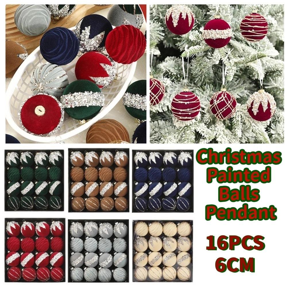 16Pcs Shiny Christmas Decoration Pendant Creative Christmas Tree Decoration Window Decoration